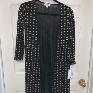 NWT Elegant Lularoe Sariah sz 12 black/gold/silver